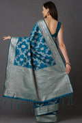 Banarasi Saree Zari Woven Prussian Blue Banarasi Saree saree online
