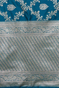 Banarasi Saree Zari Woven Prussian Blue Banarasi Saree saree online