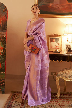 Blush Purple Banarasi Saree