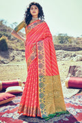 pink banarasi saree