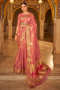 pink Banarasi saree