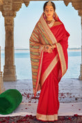 red banarasi saree
