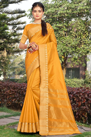 Tuscany Yellow Banarasi Saree