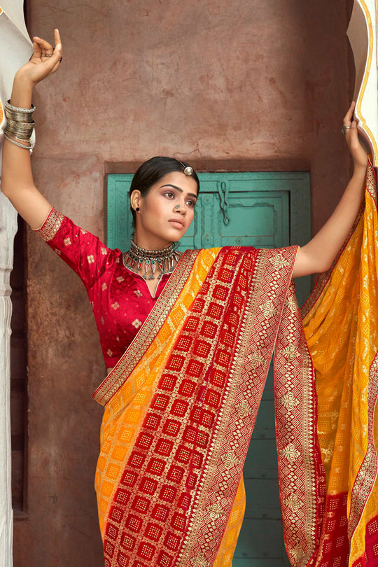 bandhani saree