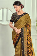 beige brasso saree