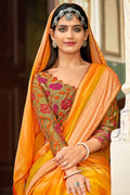 orange brasso saree