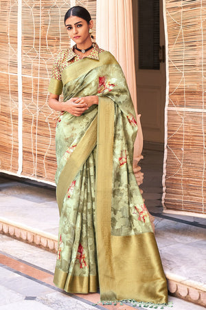 Green Brasso Saree