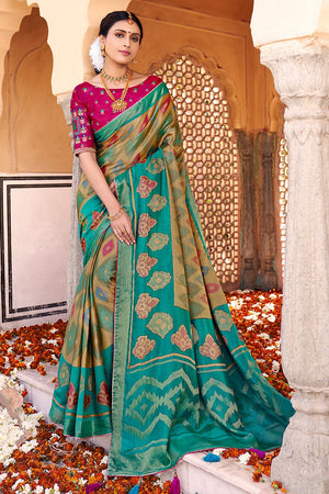 Medallion Yellow Brasso Saree