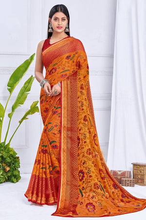 Orange Brasso Saree