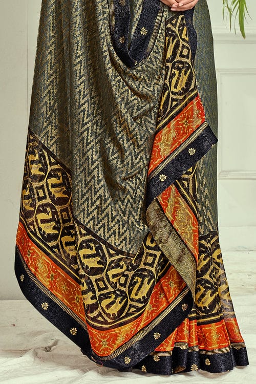 black brasso saree
