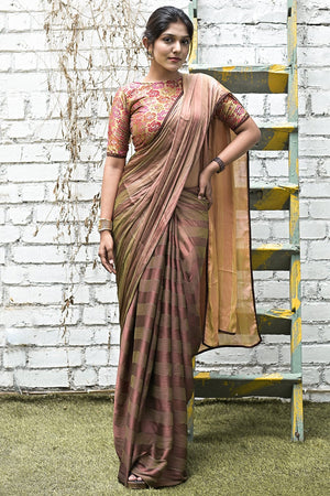 Tawny Brown Brasso Saree