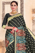 Black Chanderi Saree