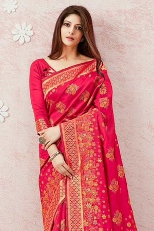 Brick Red Chanderi Saree