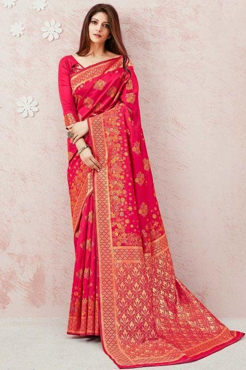 Brick Red Chanderi Saree