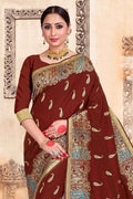 Cinnamon Brown Chanderi Saree