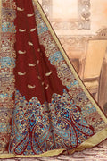 Cinnamon Brown Chanderi Saree