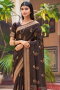 Chanderi Saree Dark Brown Chanderi Saree saree online