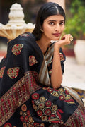 Chanderi Saree Ebony Black Chanderi Saree saree online