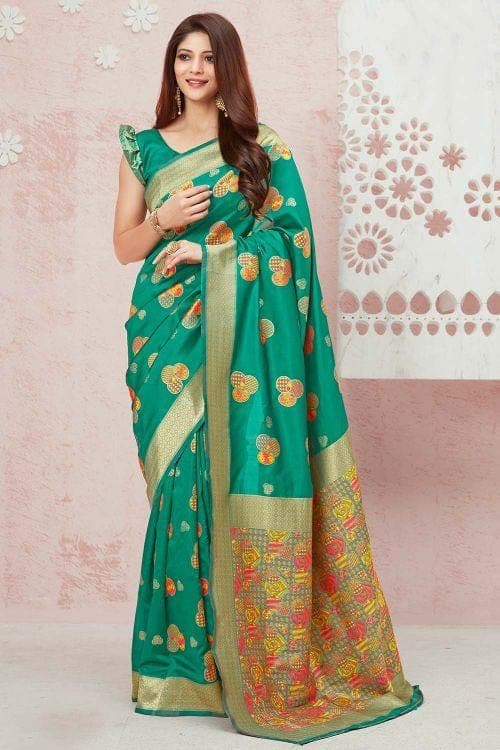 Emerald Green Chanderi Saree