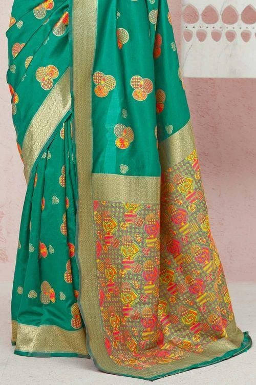 Emerald Green Chanderi Saree