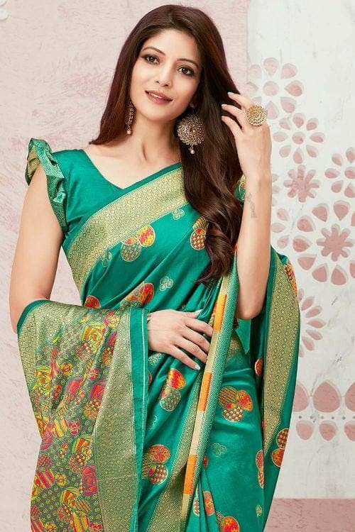 Emerald Green Chanderi Saree