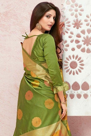 Fern Green Chanderi Saree