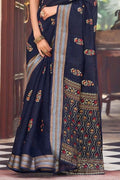 Chanderi Saree Indigo Blue Chanderi Saree saree online