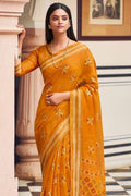 Chanderi Saree Marigold Yellow Chanderi Saree saree online