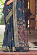 Chanderi Saree Persian Blue Chanderi Saree saree online