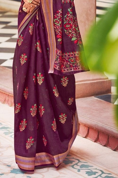 Chanderi Saree Purple Chanderi Saree saree online