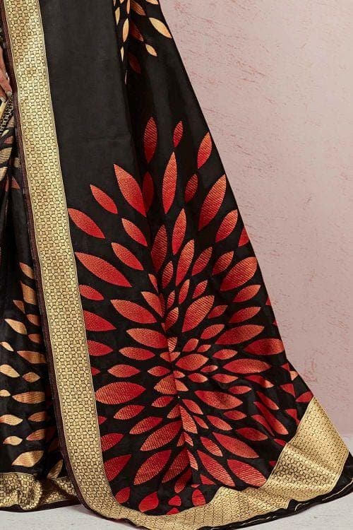 Raven Black Chanderi Saree