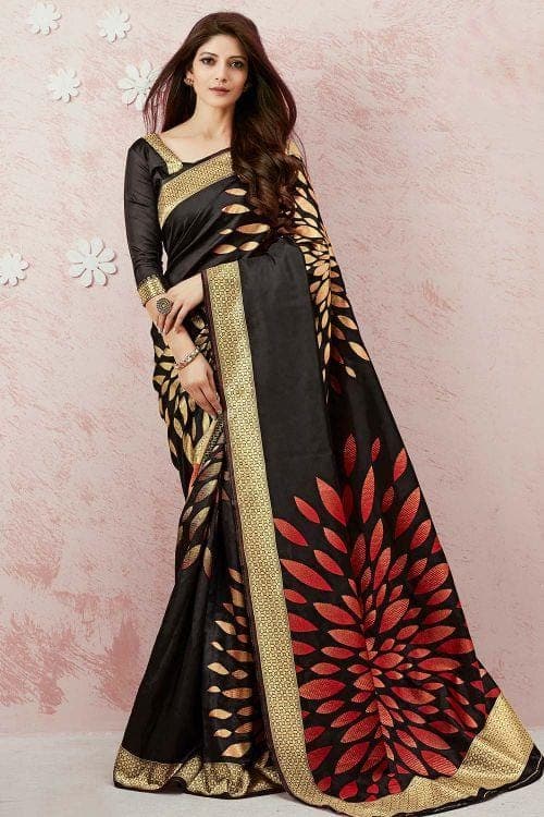 Raven Black Chanderi Saree