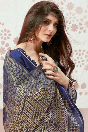 Royal Blue Chanderi Saree