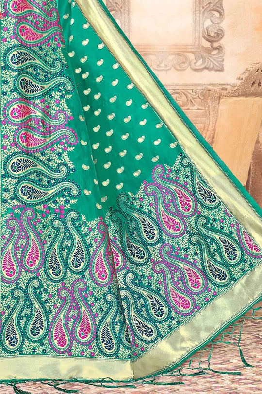 Sea Green Chanderi Saree