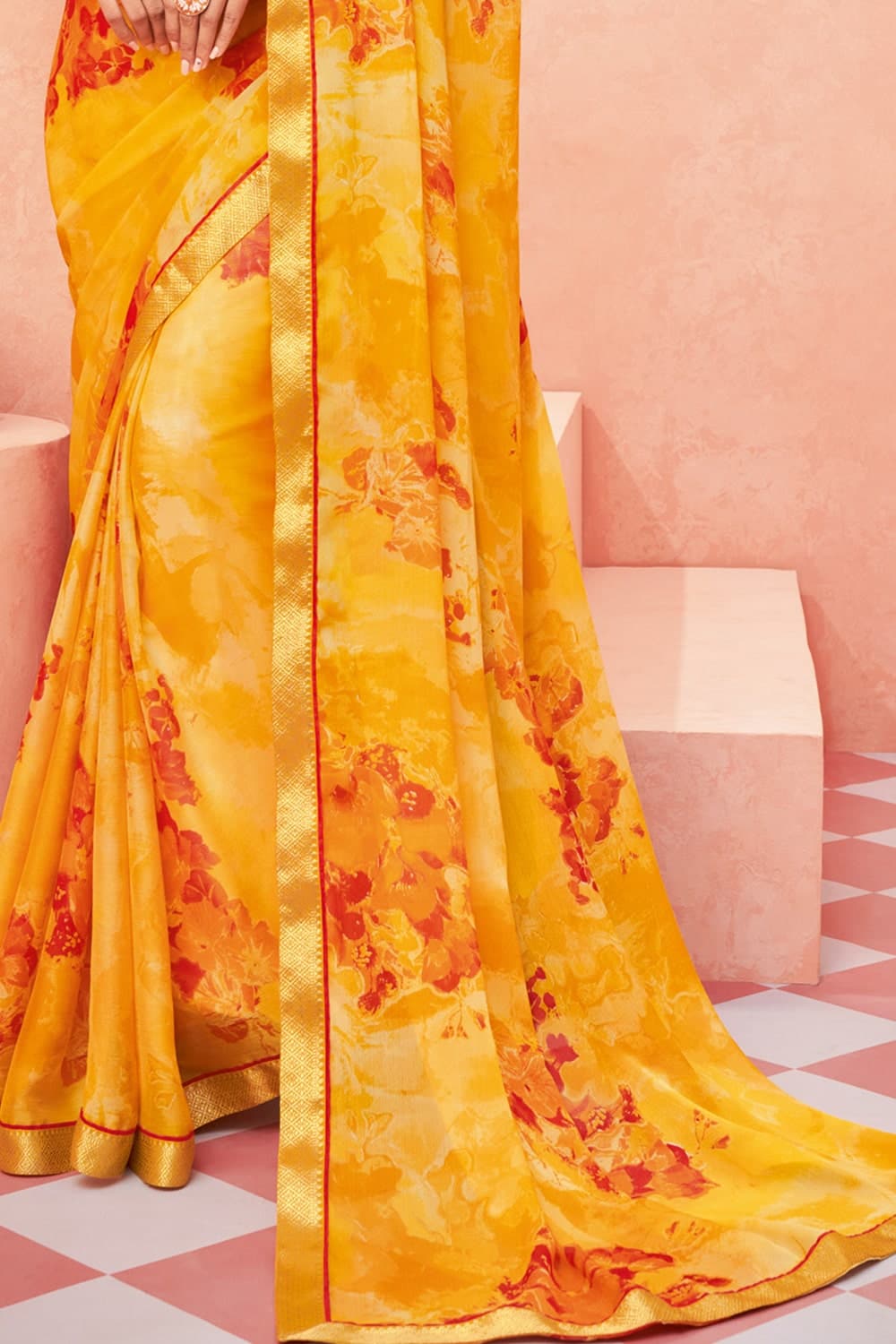chiffon saree blouse designs