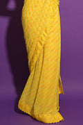 yellow chiffon saree