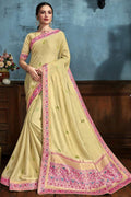 Chiffon Saree Fawn Yellow Printed Chiffon Saree saree online