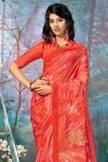 Chiffon Saree Ferrari Red Printed Chiffon Saree saree online
