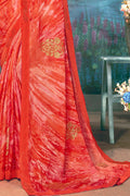 Chiffon Saree Ferrari Red Printed Chiffon Saree saree online