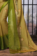 Chiffon Saree Kelly Green Chiffon Saree saree online