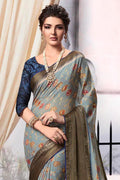 Chiffon Saree Light Grey Chiffon Saree saree online
