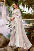 grey chiffon saree