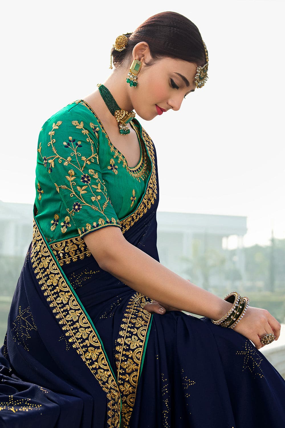 Blue Sarees: Buy Latest Indian Designer Blue Sarees Online - Utsav Fashion