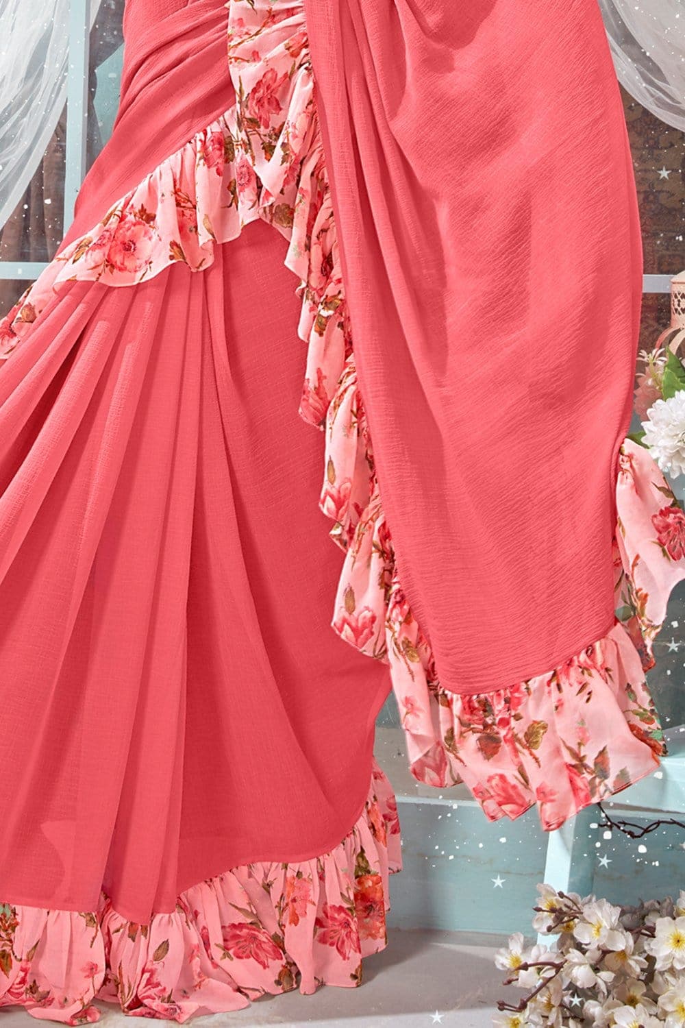 Buy Indya Blush Pink Woven Pattern Ready To Wear Saree for Women Online @  Tata CLiQ