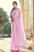 Chikankari Saree Carnation Pink Chikankari Saree saree online