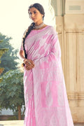 Chikankari Saree Carnation Pink Chikankari Saree saree online
