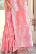 Chikankari Saree French Rose Pink Chikankari Saree saree online