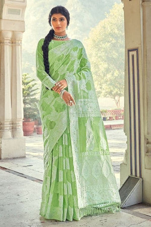 Light Green Chikankari Saree