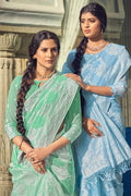 Chikankari Saree Sky Blue Chikankari Saree saree online