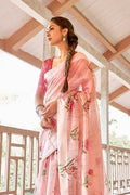Cotton Linen Saree Carnation Pink Cotton Linen Saree saree online